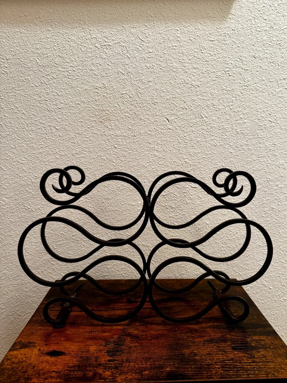 Vintage Metal Scrollwork 6 Bottle Wine Rack or Towel Holder